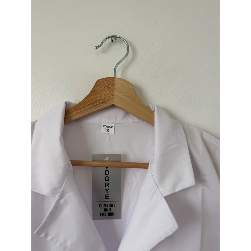 VOGRYE Unisex Professional Lab Coat – White – Long Sleeve – Size Small – NWT - Picture 3 of 4